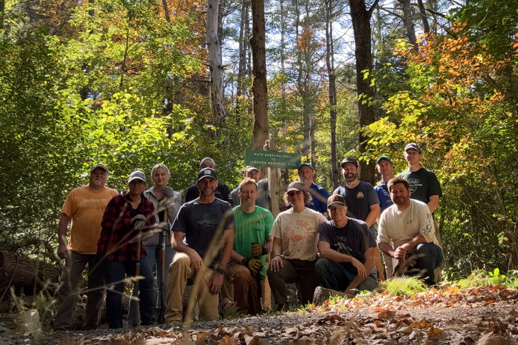 RCS team members in a group photo after working on trails with the Upper Valley Trails Alliance.