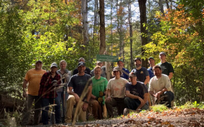 RCS team members in a group photo after working on trails with the Upper Valley Trails Alliance.