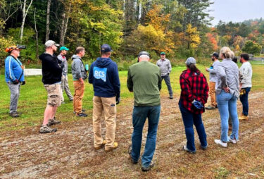 The RCS Team getting instructions for a day of trail work in our community with the Upper Valley Trails Alliance.