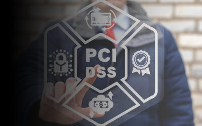 PCI DSS - Payment Card Industry Data Security Standard digital image in front of a man wearing a coat and tie.